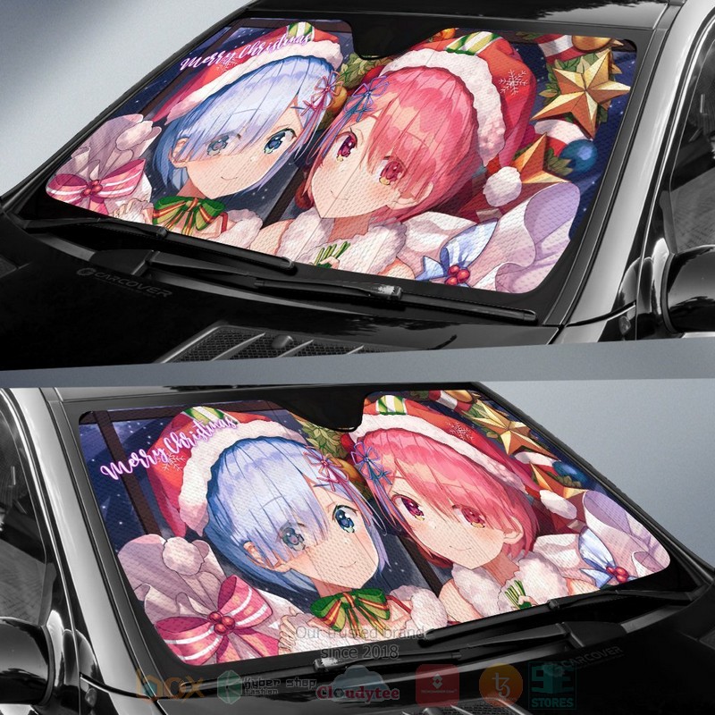 Christmas Re Zero Anime Car Sunshade 1