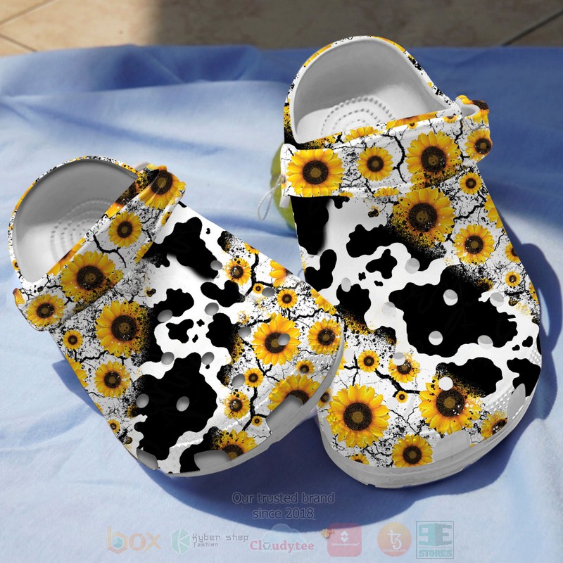 Cow Sunflowers Crocband Crocs Clog Shoes