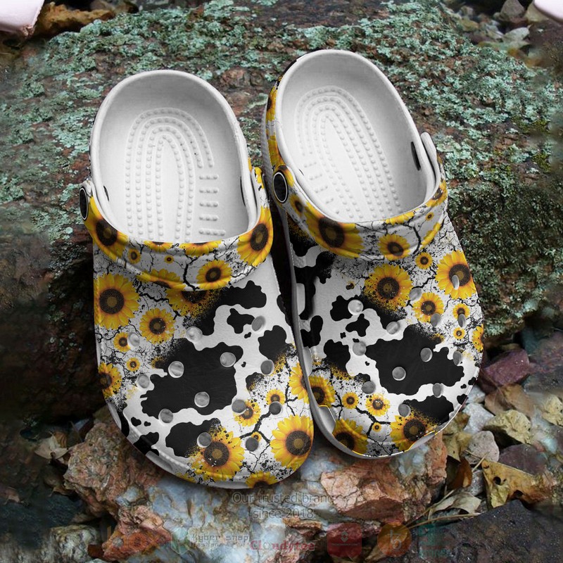 Cow Sunflowers Crocband Crocs Clog Shoes 1