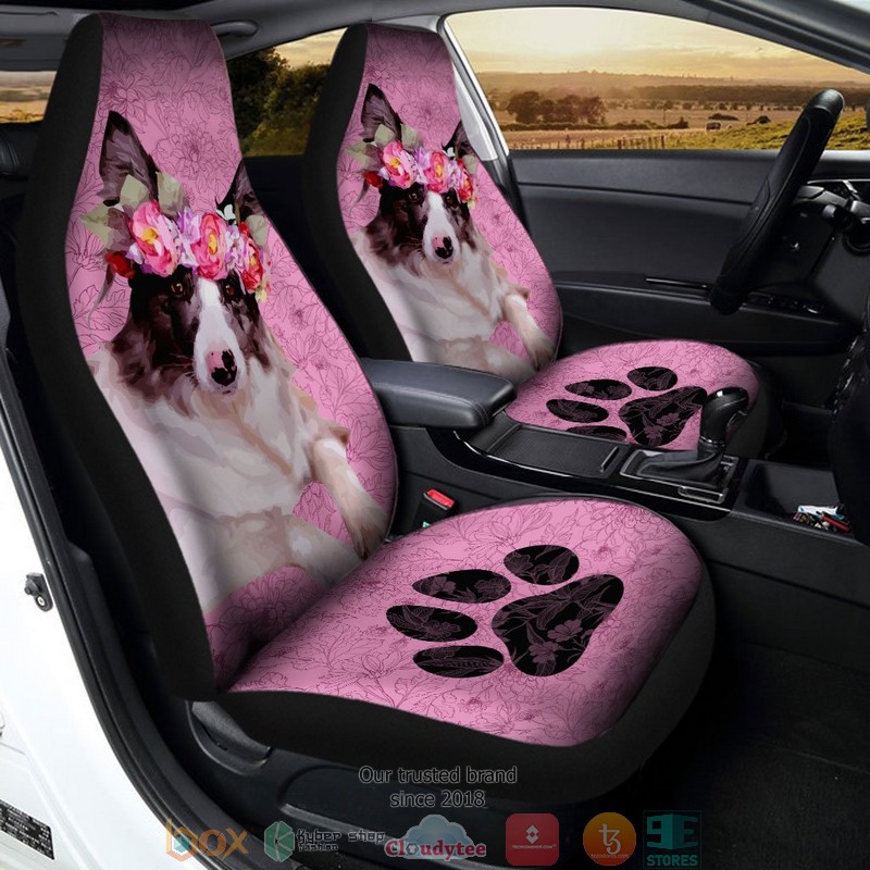Cute Mixed Breed Dog Pink Color Car Seat Covers