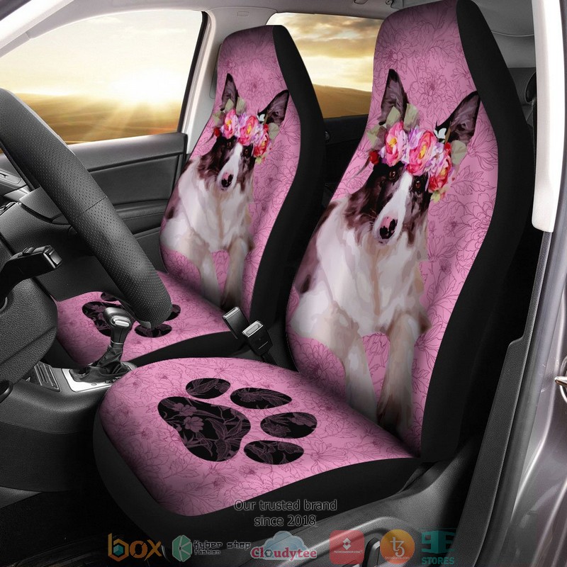 Cute Mixed Breed Dog Pink Color Car Seat Covers 1
