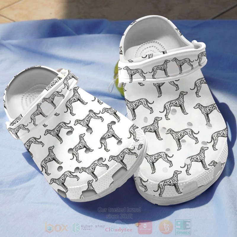 Dalmatian White Crocband Crocs Clog Shoes