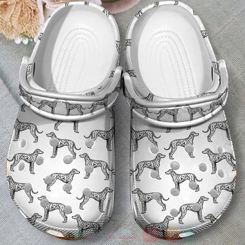 Dalmatian White Crocband Crocs Clog Shoes 1