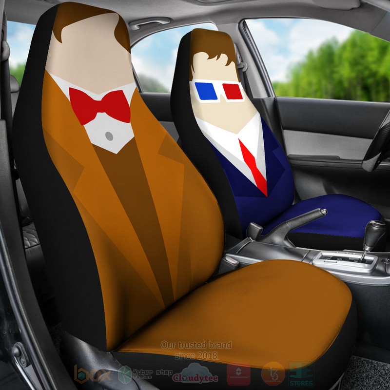 Doctor Who Blue Brown Car Seat Cover 1