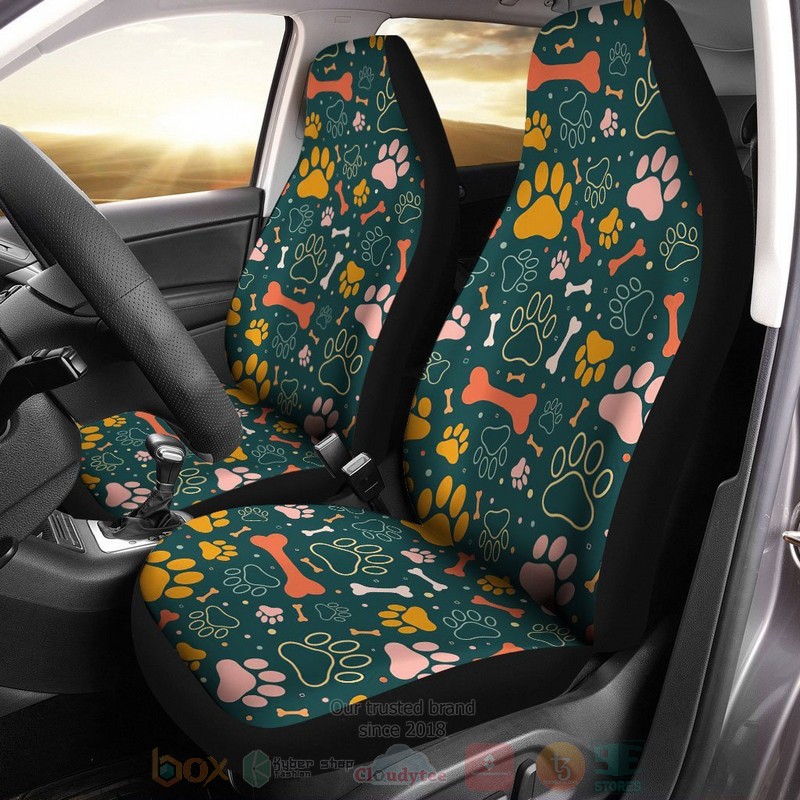 Dog Paw Pattern Car Seat Cover