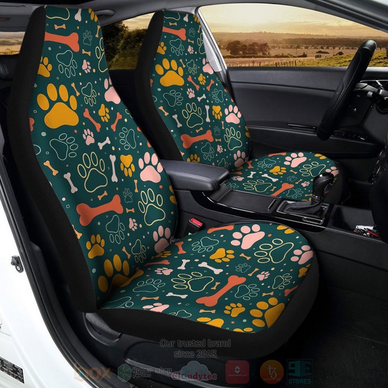 Dog Paw Pattern Car Seat Cover 1