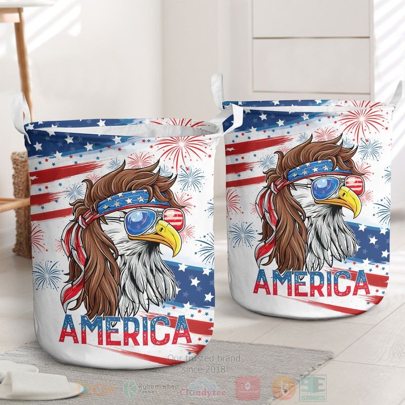 Eagle America Independence Day Firework Laundry Basket