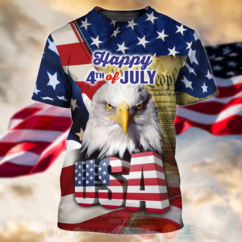 Eagle American Flag Happy 4th of July T Shirt