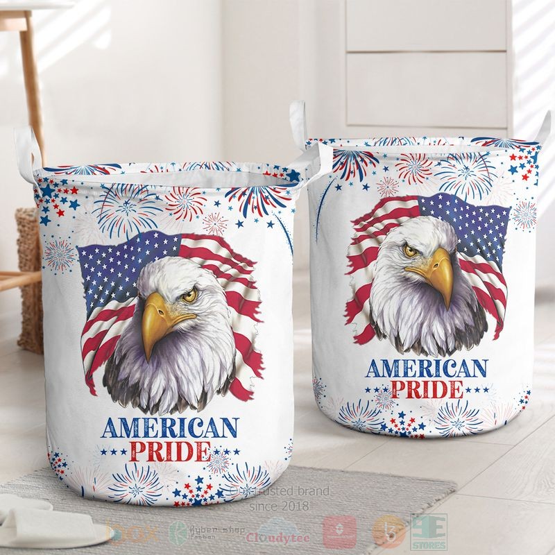 Eagle American Pride Independence Day Firework Laundry Basket