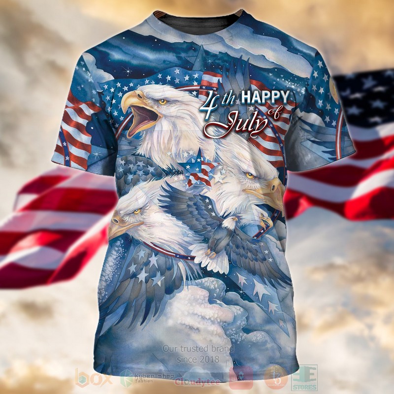 Eagle Happy 4th of July T Shirt