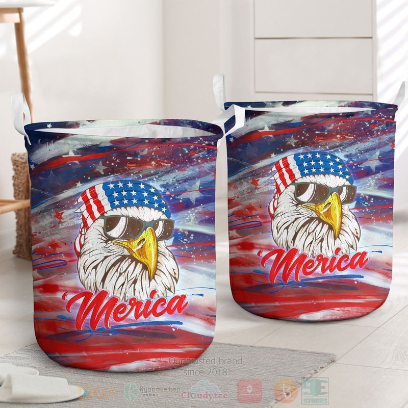 Eagle Merica Independence Day Laundry Basket