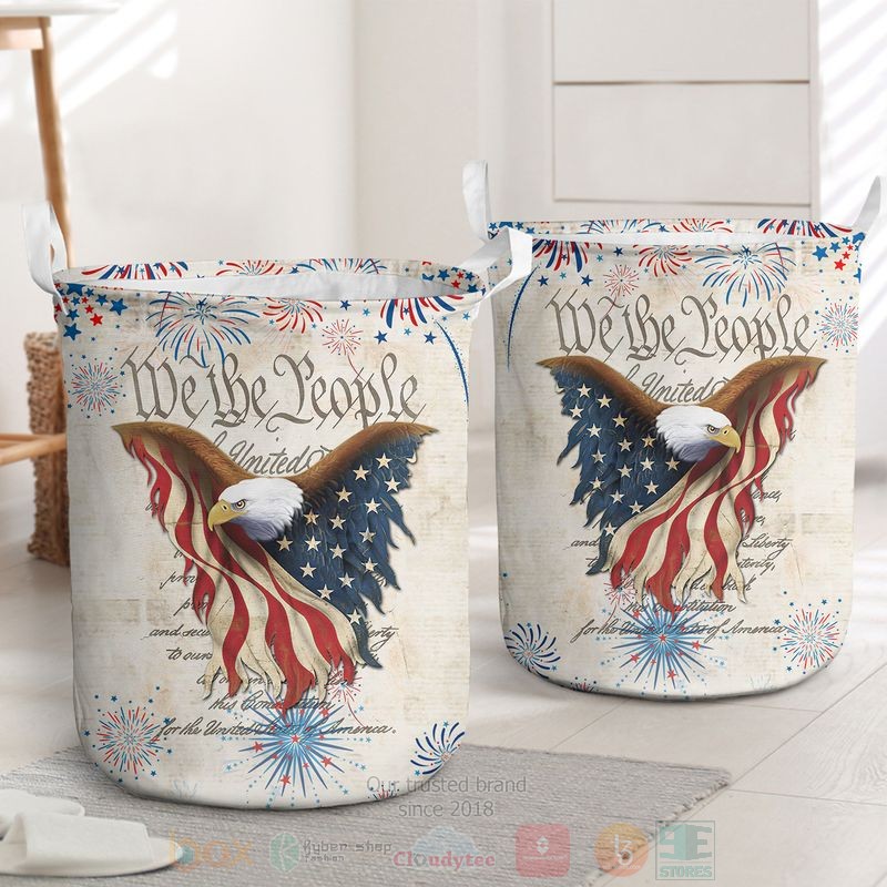 Eagle We the people of the United States Independence Day Laundry Basket