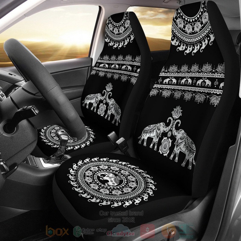 Elephant Mandala Car Seat Cover