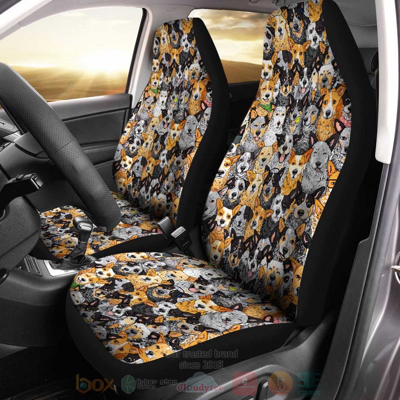 Emotional Faces Dog Cute Dog Car Seat Cover