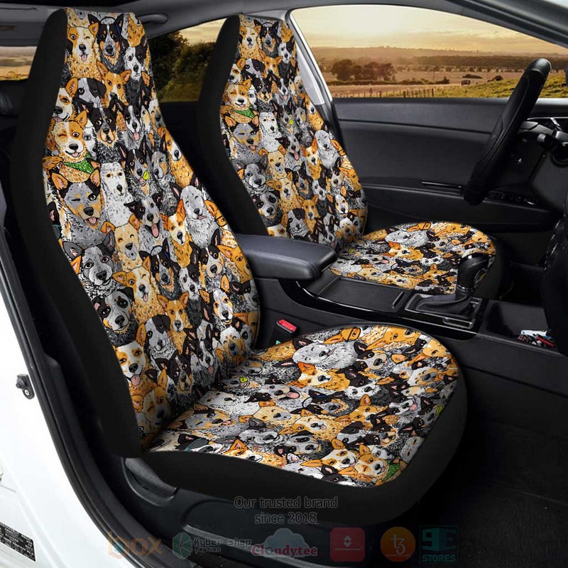 Emotional Faces Dog Cute Dog Car Seat Cover 1