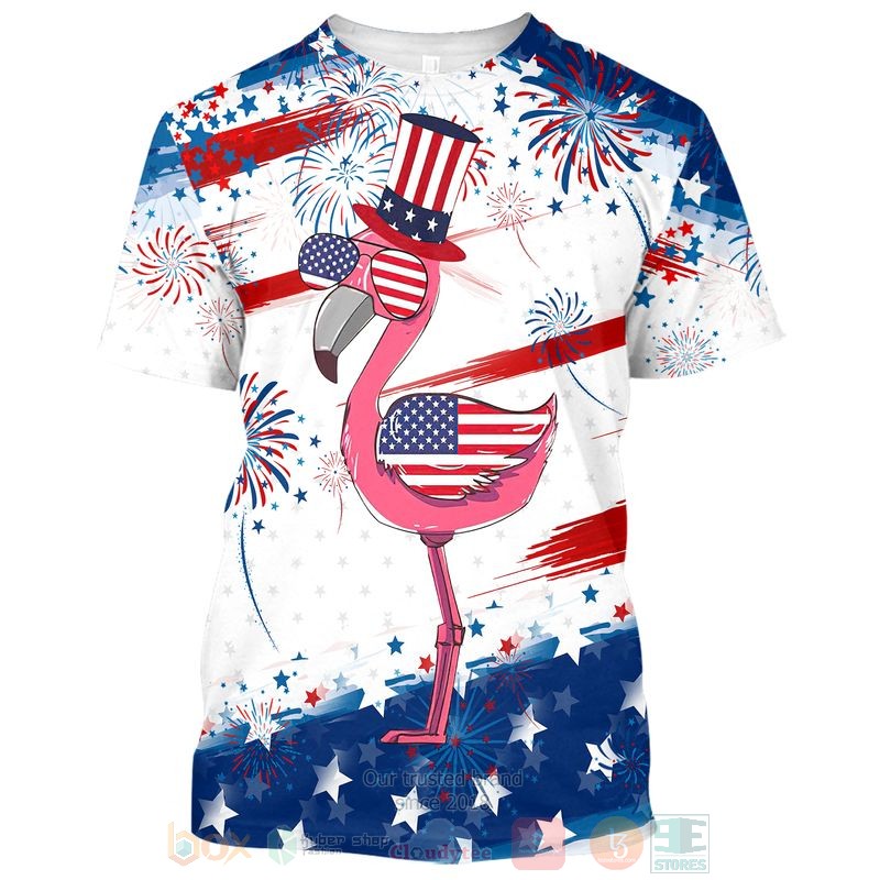 Flamingo American Flag 3D Hoodie Shirt