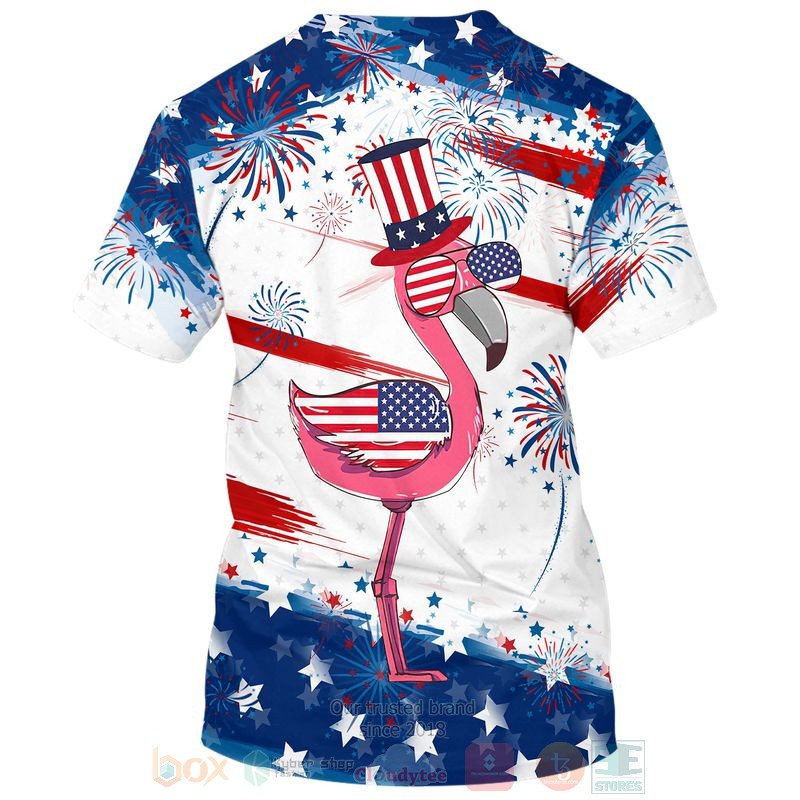 Flamingo American Flag 3D Hoodie Shirt 1