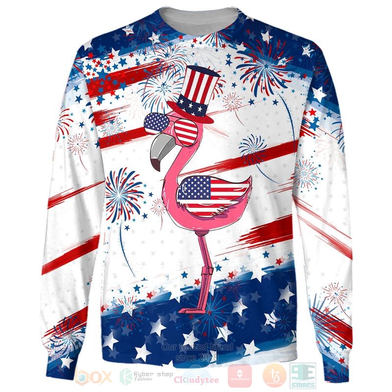 Flamingo American Flag 3D Hoodie Shirt 1 2 3