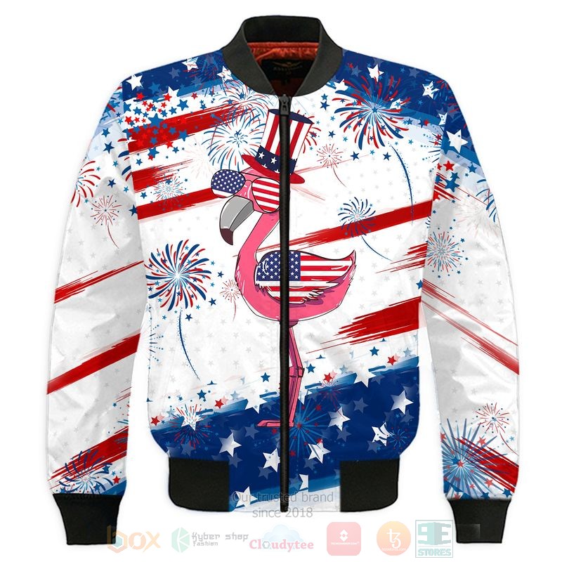 Flamingo American Flag Bomber Jacket