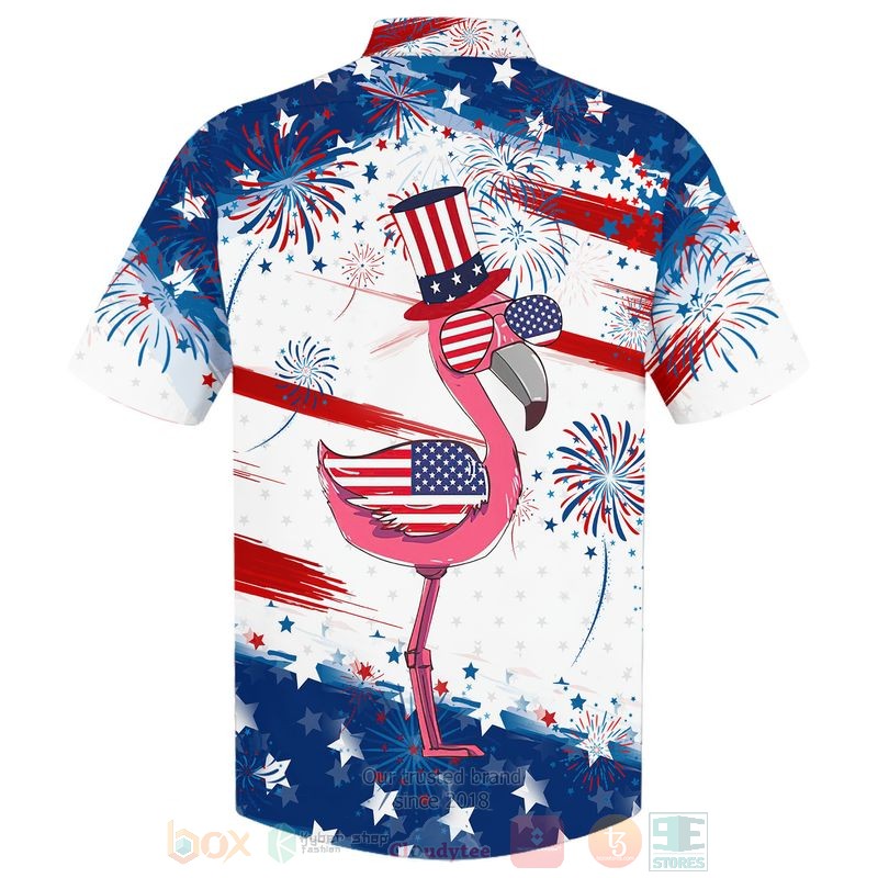 Flamingo American Flag Hawaiian Shirt 1
