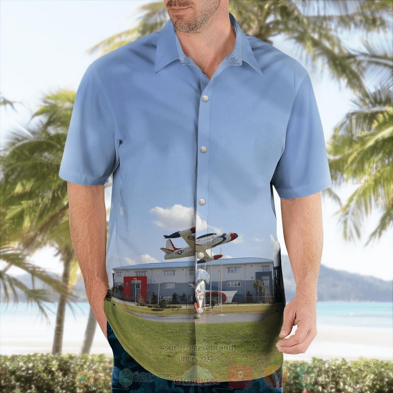 Florida Air Museum Lockheed T 33 Shooting Star Hawaiian Shirt 1 2