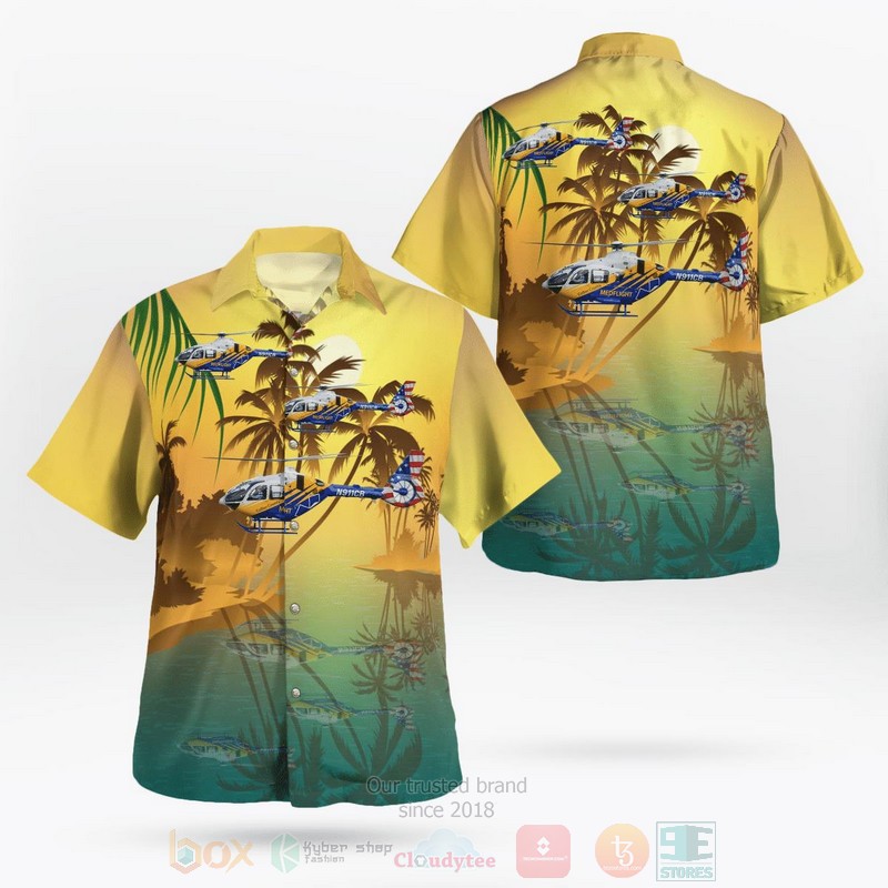 Florida Collier County EMS MedFlight Airbus H135T3H Helicopter Hawaiian Shirt