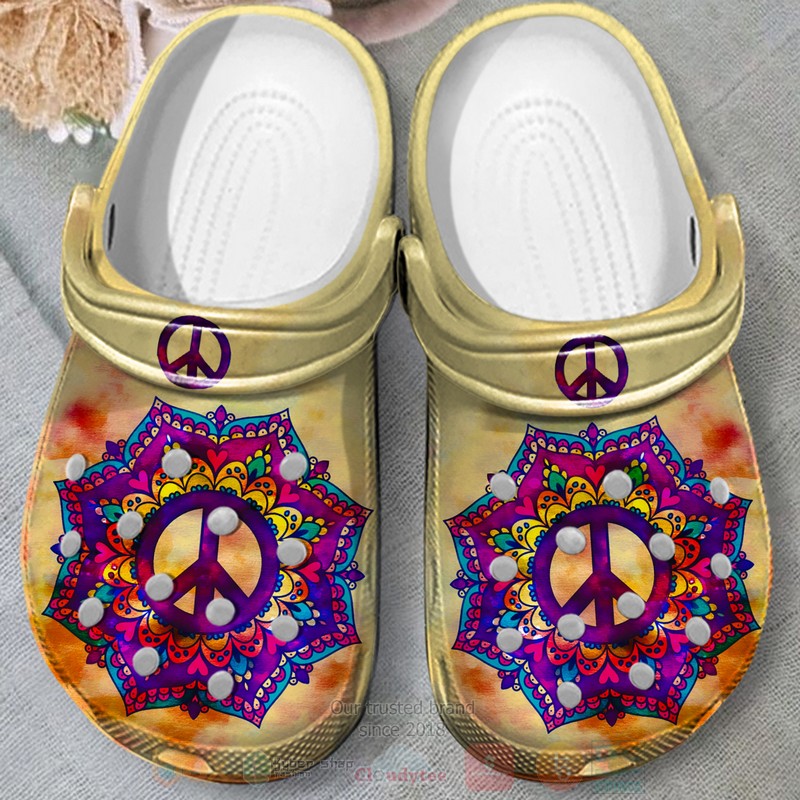 Flower Peace Mandala Crocband Crocs Clog Shoes 1