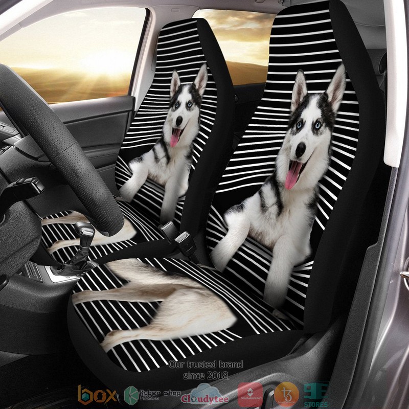 Funny Husky Husky Car Seat Covers 1
