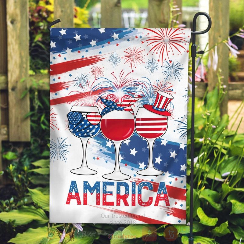 Glass America Independence Day Flag