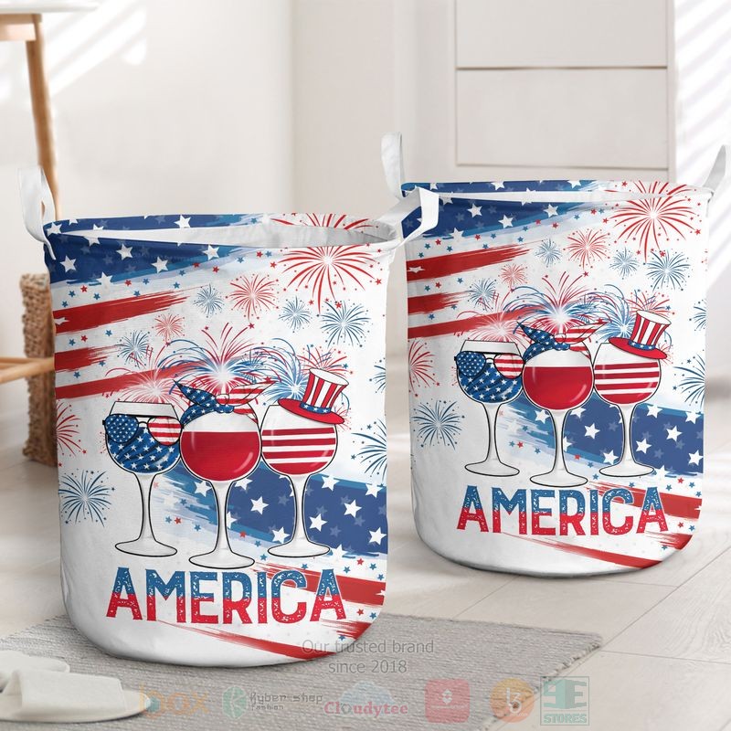 Glass America Independence Day Laundry Basket