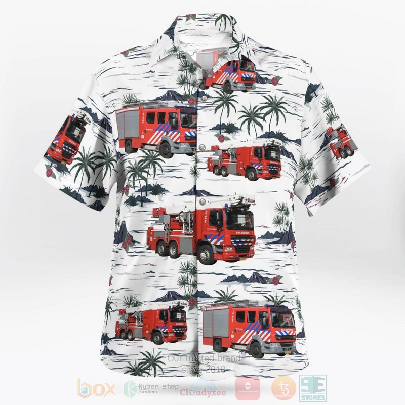 Hague Netherlands Brandweer Haaglanden White Hawaiian Shirt 1 2