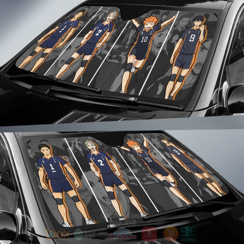 Haikyuu Anime Karasuno Car Sunshade 1