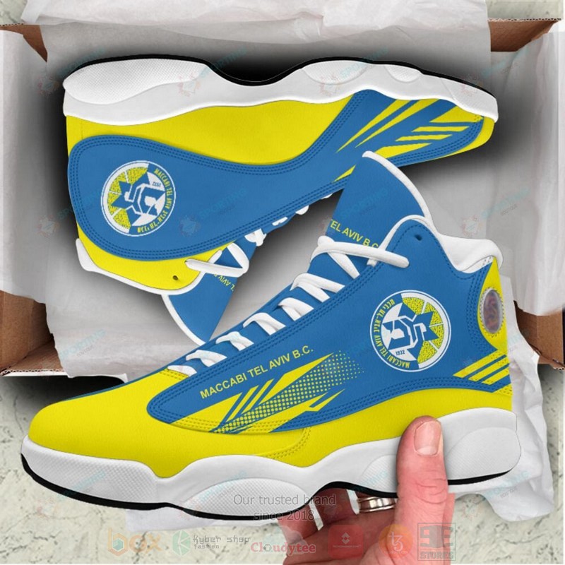 Hapoel Haifa B.C Blue Yellow Air Jordan 13 Shoes