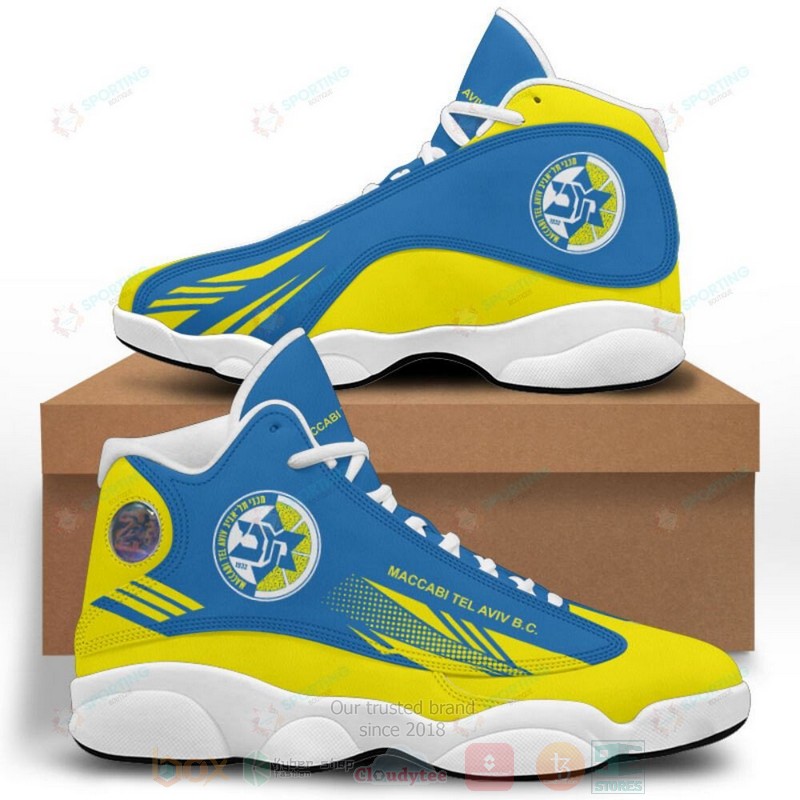 Hapoel Haifa B.C Blue Yellow Air Jordan 13 Shoes 1