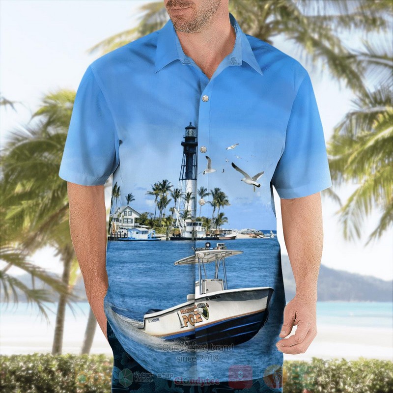 Hillsboro Beach Florida Hillsboro Beach Police Department Boat Hawaiian Shirt 1 2