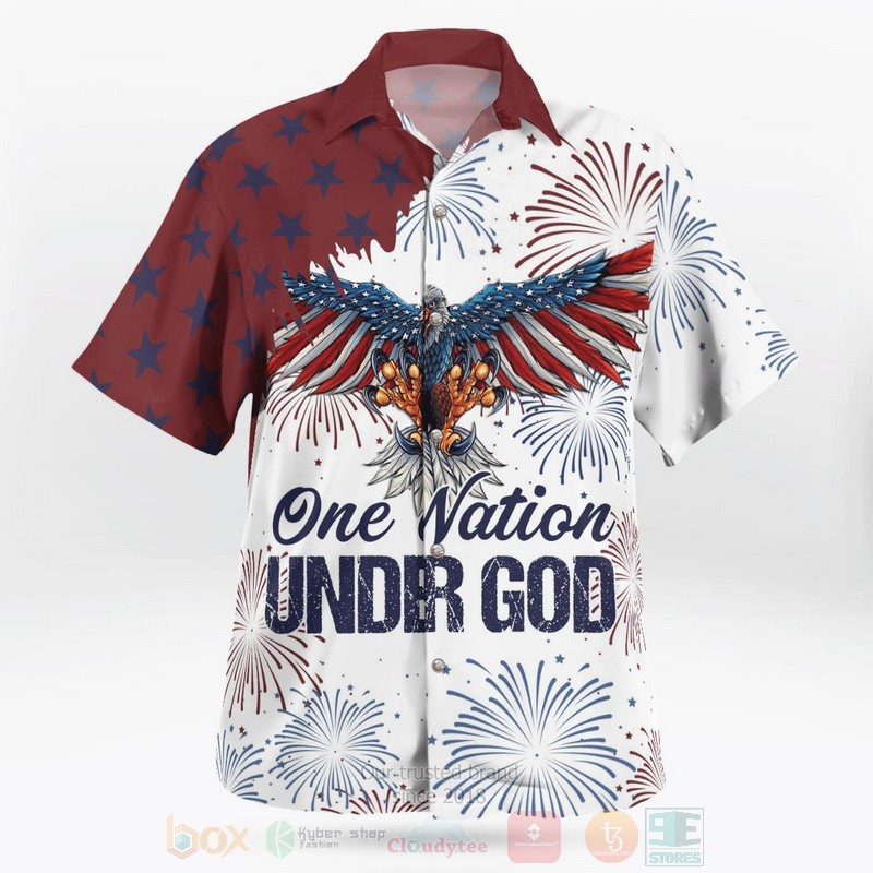 Independence Day Eagles One Nation Under God Hawaiian Shirt 1