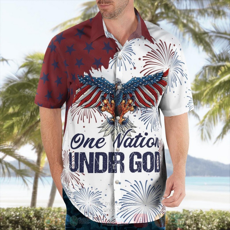 Independence Day Eagles One Nation Under God Hawaiian Shirt 1 2