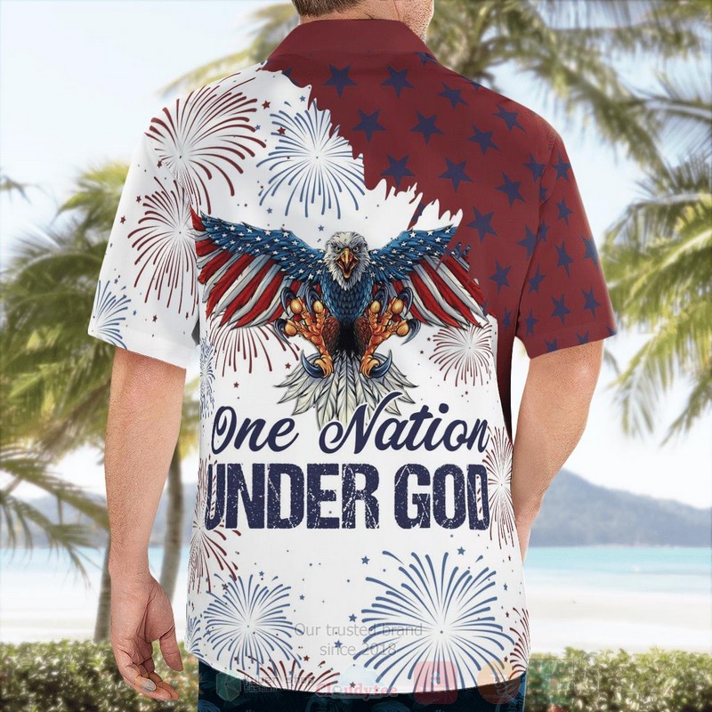 Independence Day Eagles One Nation Under God Hawaiian Shirt 1 2 3