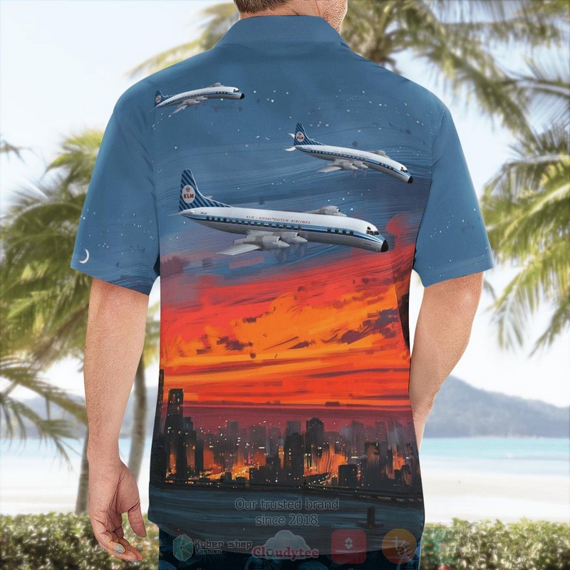 KLM Royal Dutch Airlines Lockheed L 188 Electra Hawaiian Shirt 1