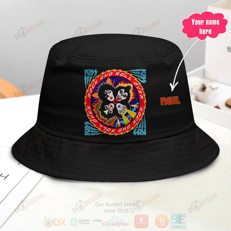 Kiss Rock and Roll Over Custom Name Bucket Hat