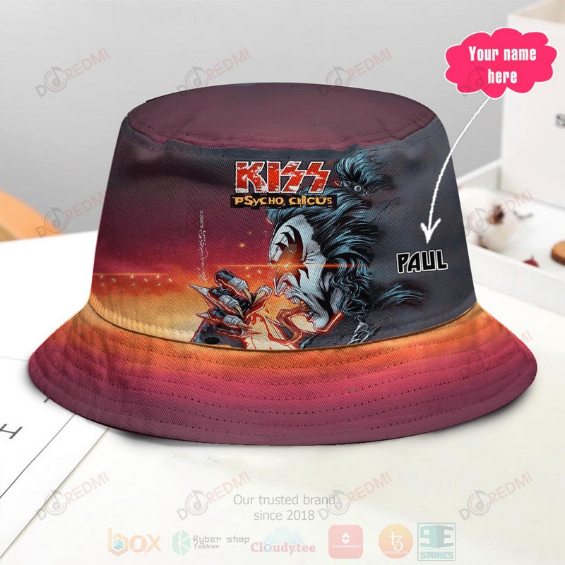 Kiss Spycho Circus Custom Name Bucket Hat