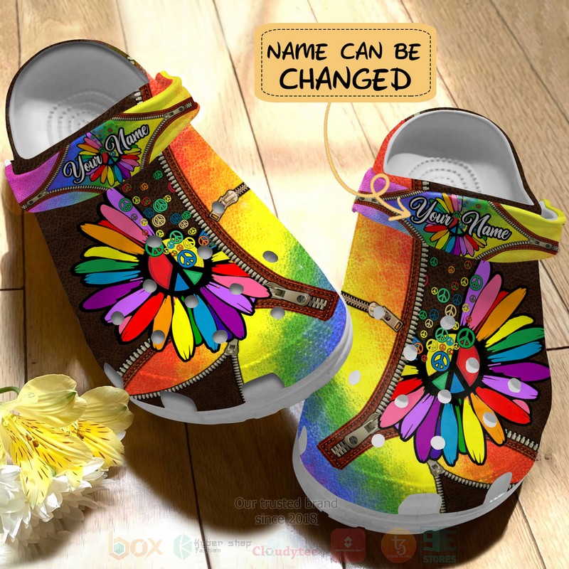 LGBT Hippie Soul Custom Name Crocband Crocs Clog Shoes 1