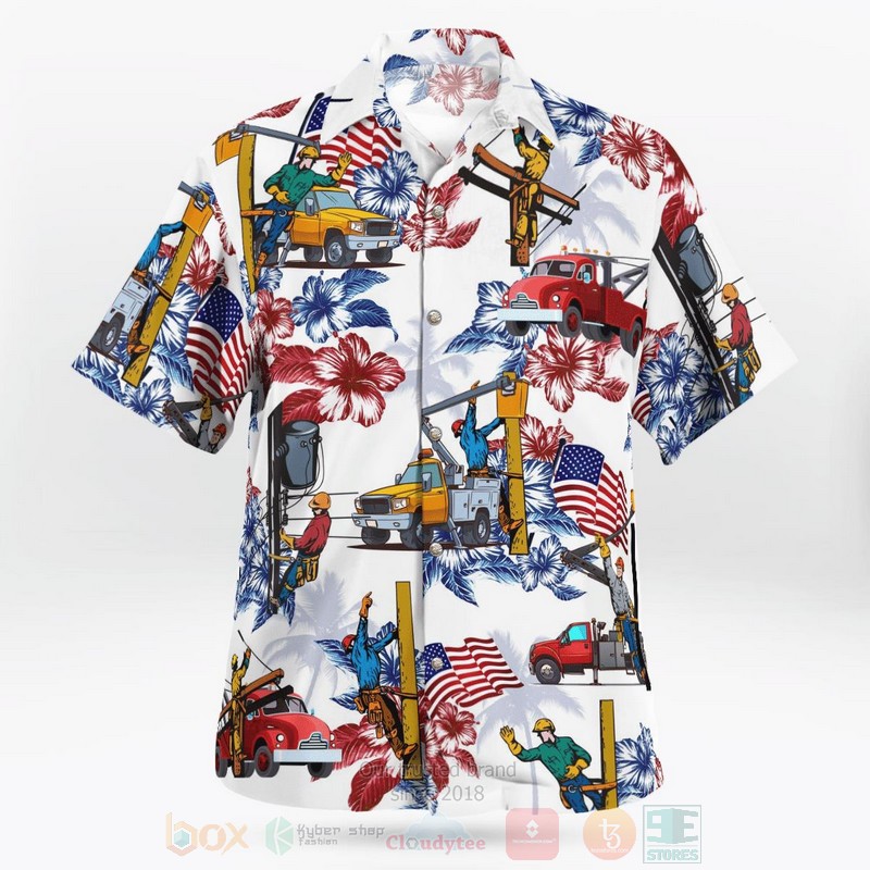 Lineman 4th of July Hawaiian Shirt 1