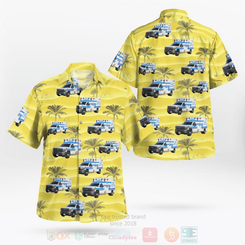 Littleton Colorado Columbine Paramedics Yellow Hawaiian Shirt