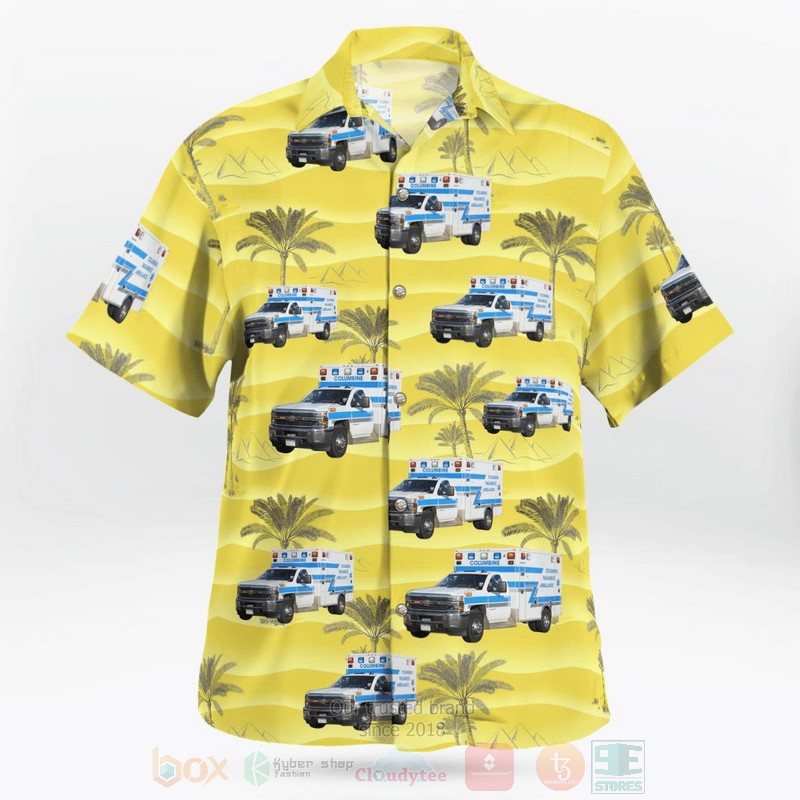 Littleton Colorado Columbine Paramedics Yellow Hawaiian Shirt 1