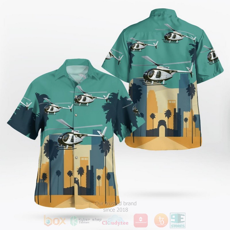 Los Angeles County Sheriff Hughes 500C 369HS Hawaiian Shirt