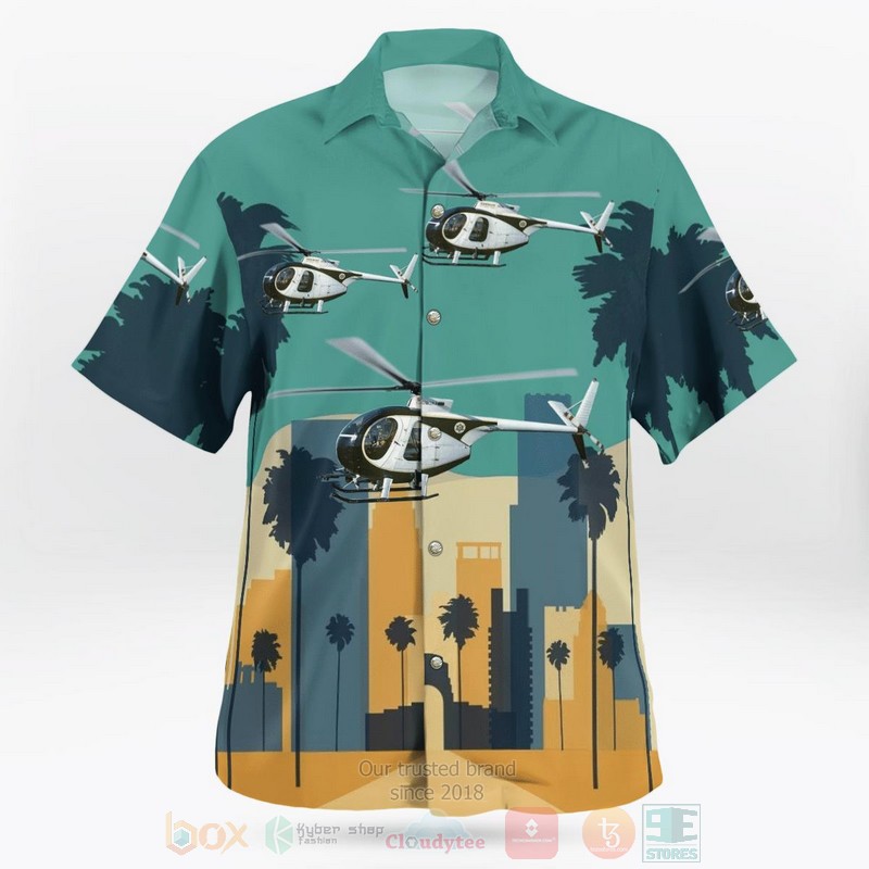 Los Angeles County Sheriff Hughes 500C 369HS Hawaiian Shirt 1 2