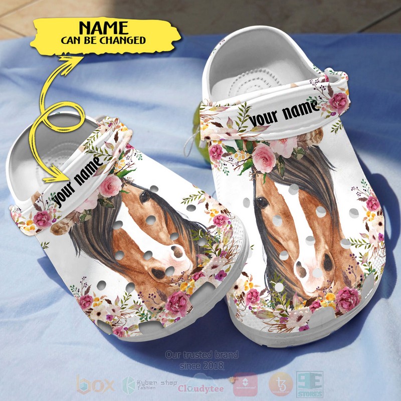 Love Horse Custom Name Crocband Crocs Clog Shoes