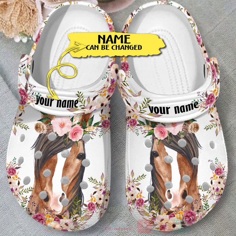 Love Horse Custom Name Crocband Crocs Clog Shoes 1