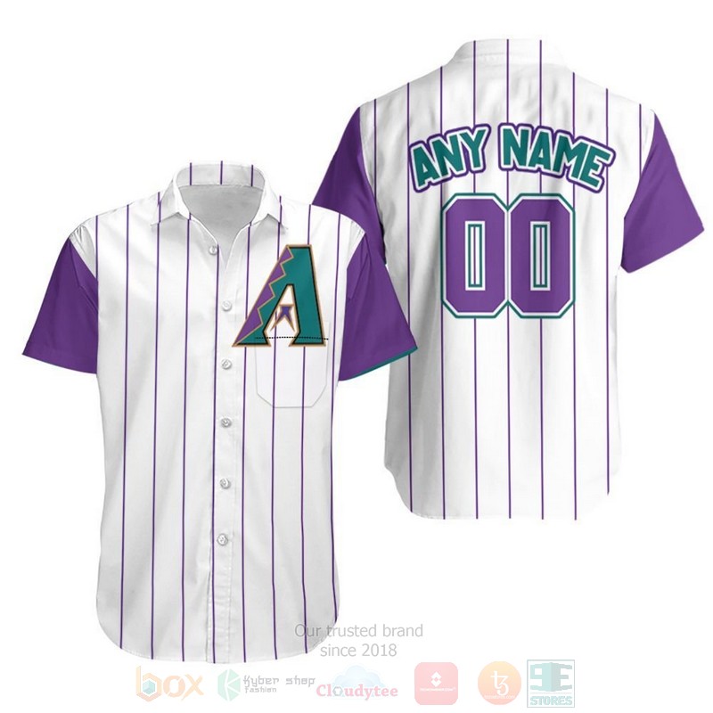 MLB Arizona Diamondbacks Personalized 2020 White Purple Hawaiian Shirt